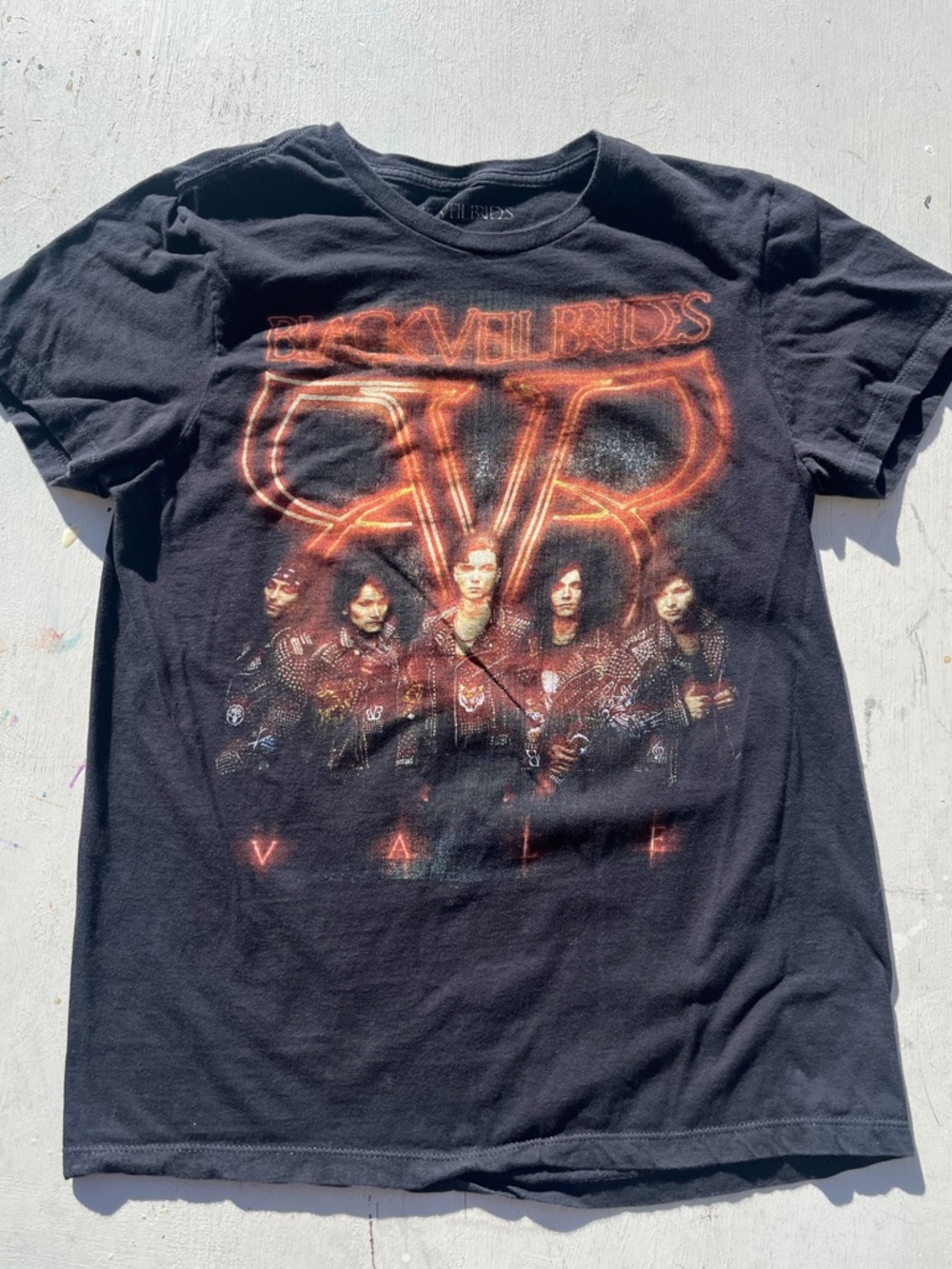 Men's Black Veil Brides T-Shirt Black Logo M Spell-Out Rock Metal USA Band Hair